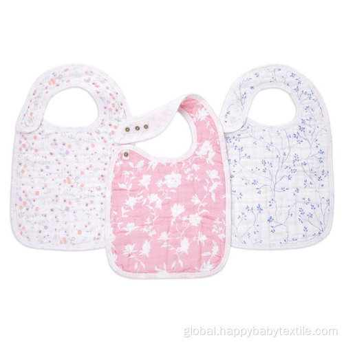 Cotton Muslin Snap Bibs 3 Pack